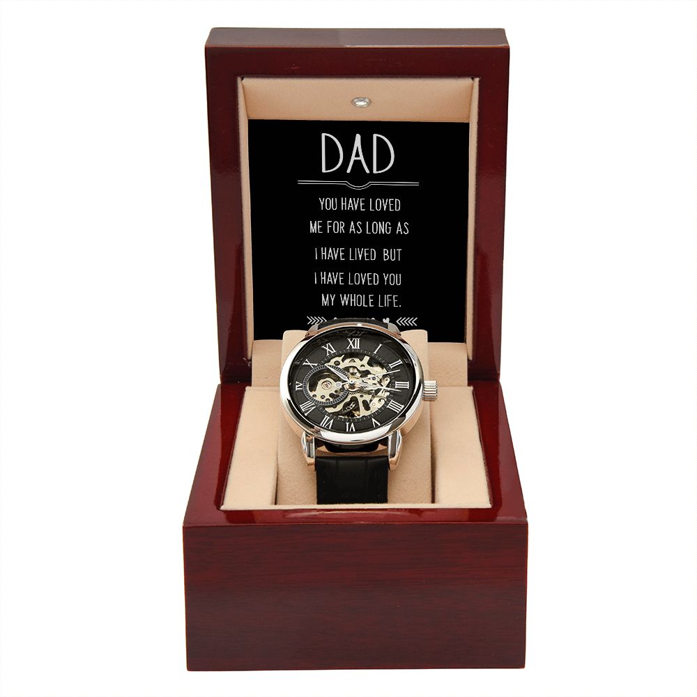 "Dad You are loved" Men's Openwork Watch