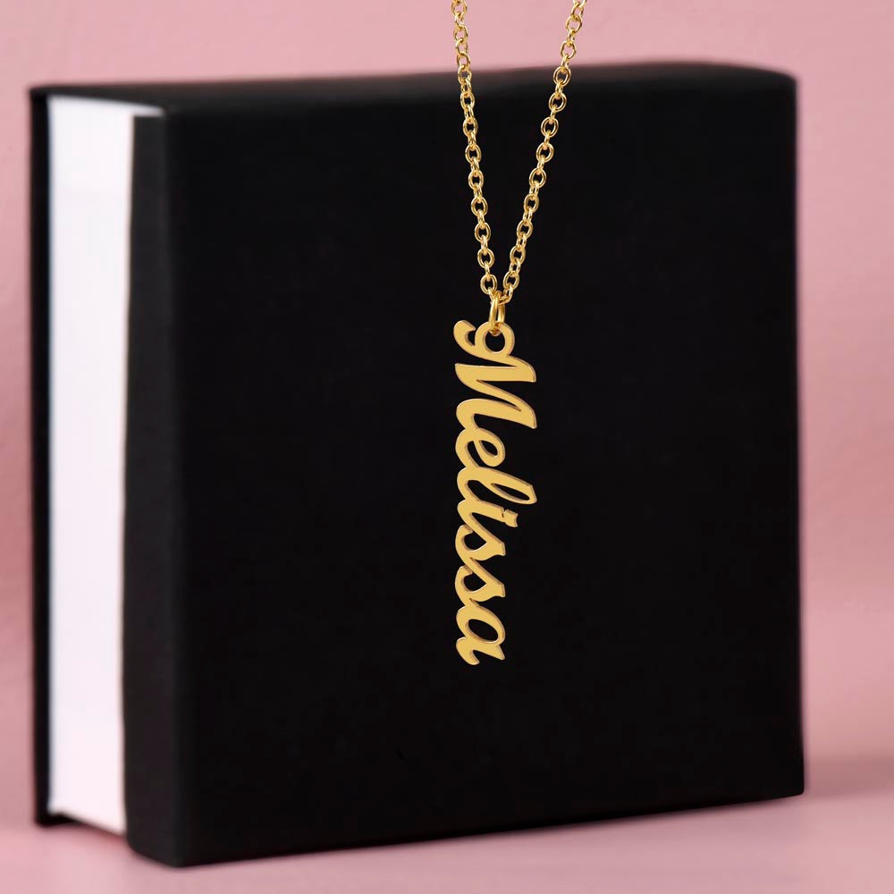 Wife gift "Vertical Name" Necklace (#38)