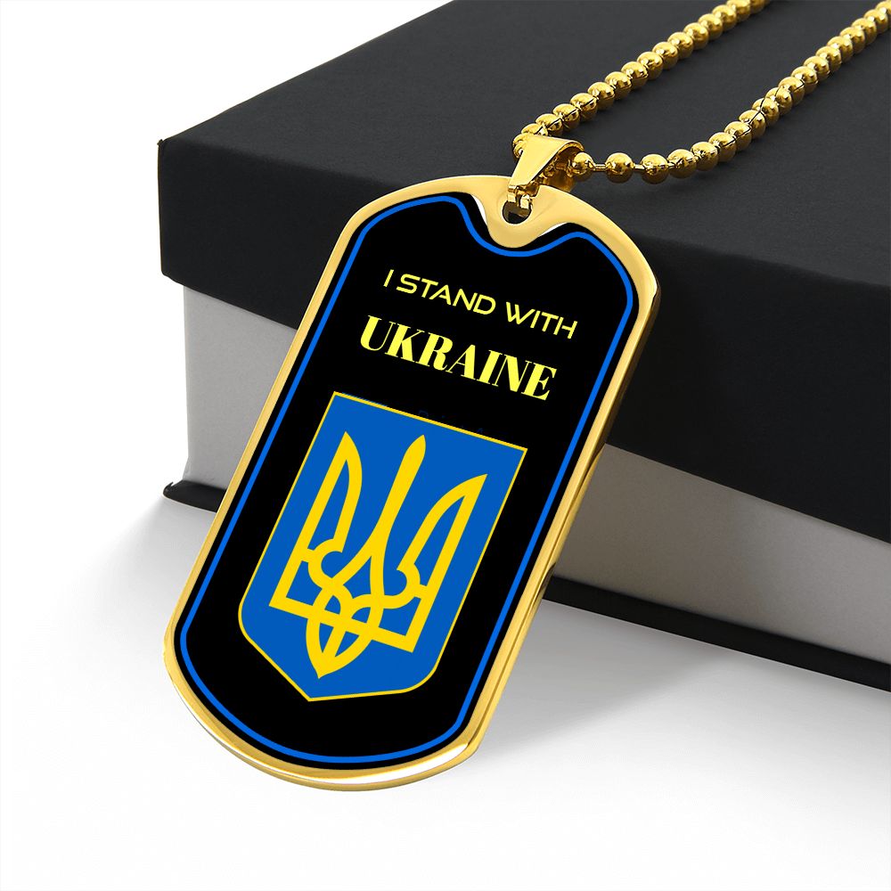 "I Stand With Ukraine" Dog Tag Necklace (DT004)