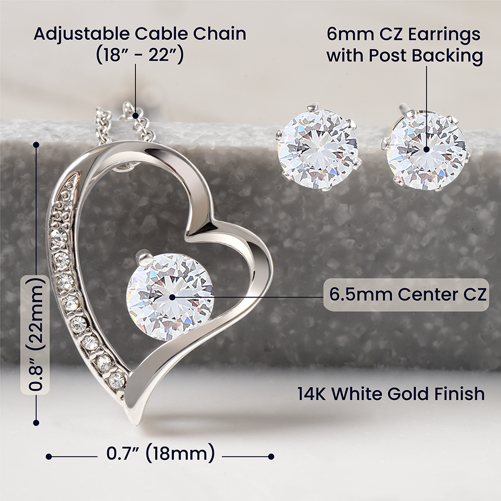 Mother's Day gift "Forever Love Necklace & CZ Earring" (#67)