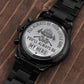 Daughter to Father "Engraved Design Black Chronograph" Watch