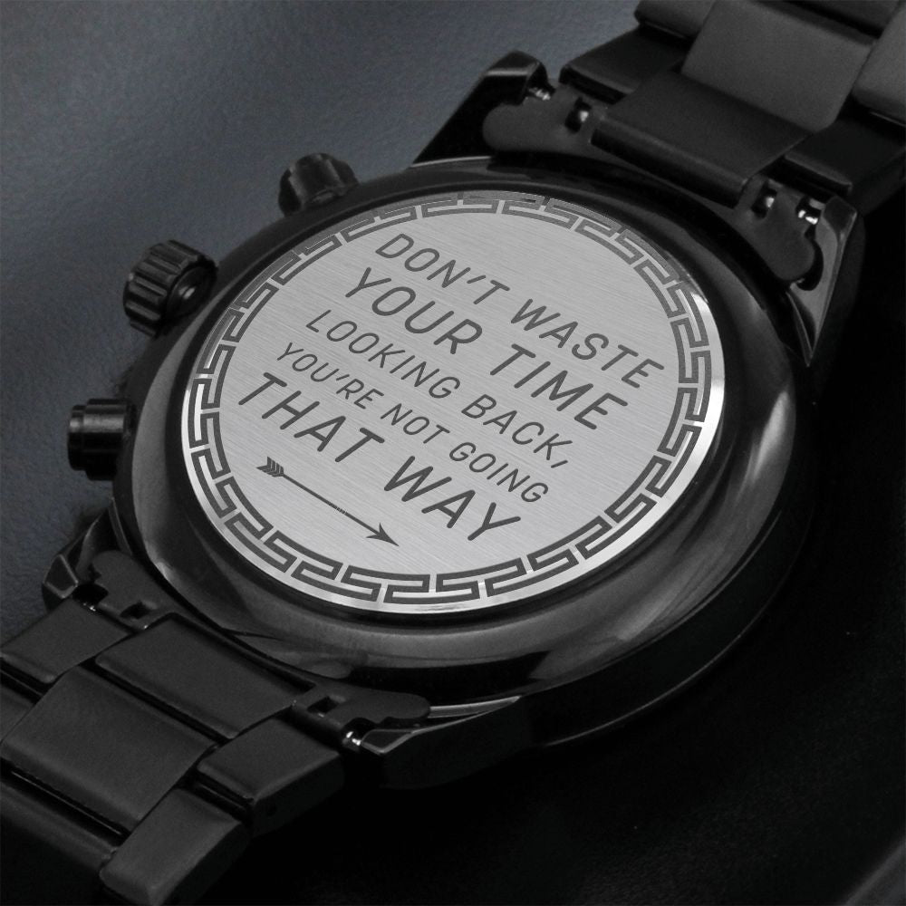 That Way "Engraved Design Black Chronograph" Watch