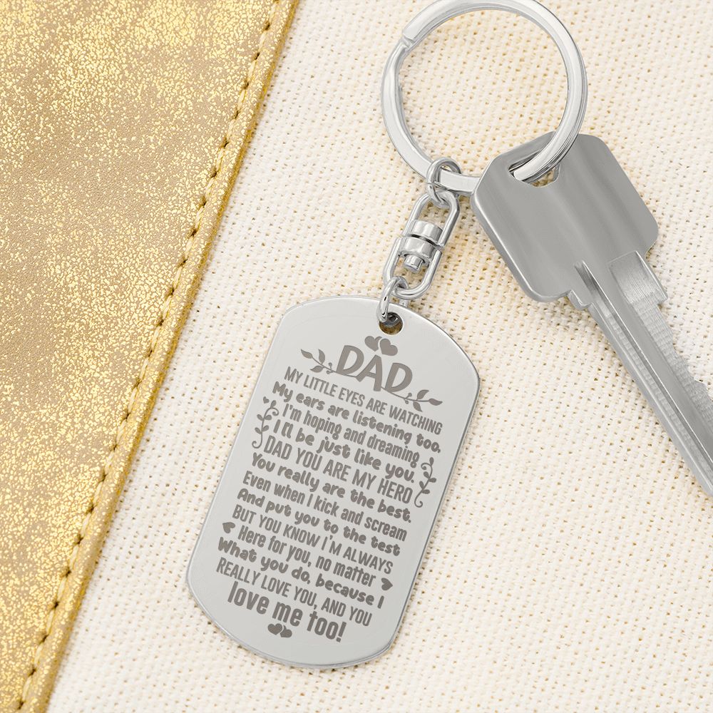 Father's day "Engraved Dog Tag" Keychain