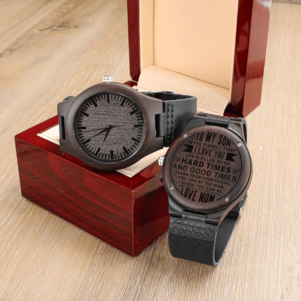 To My Son "Engraved Wooden" Watch