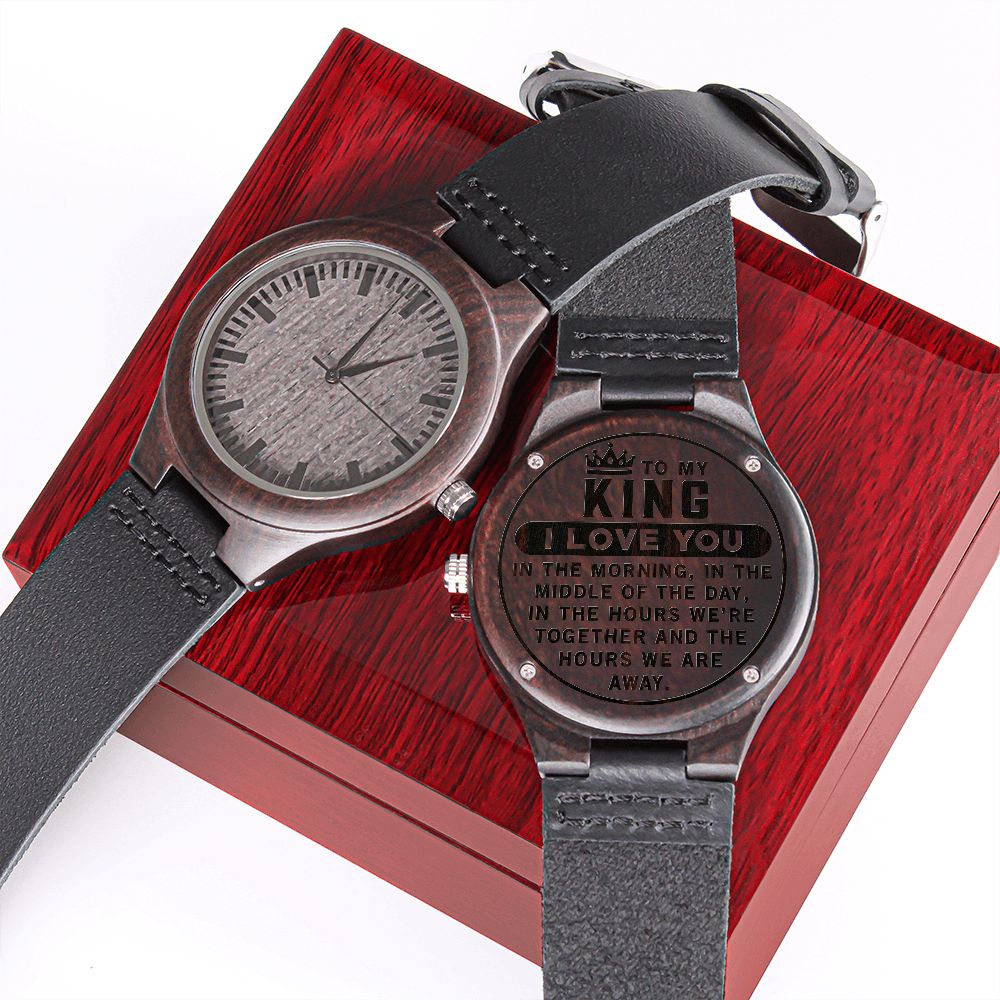 To My King "Engraved Wooden" Watch