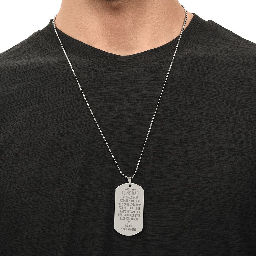 Daughter to Fathers "Engraved Dog Tag" Necklace