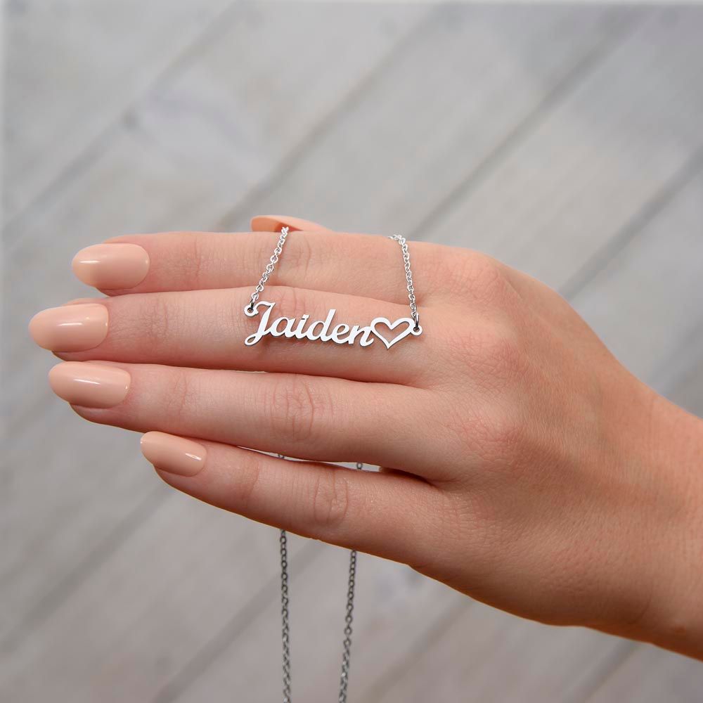 "Custom Name" Necklace with Heart