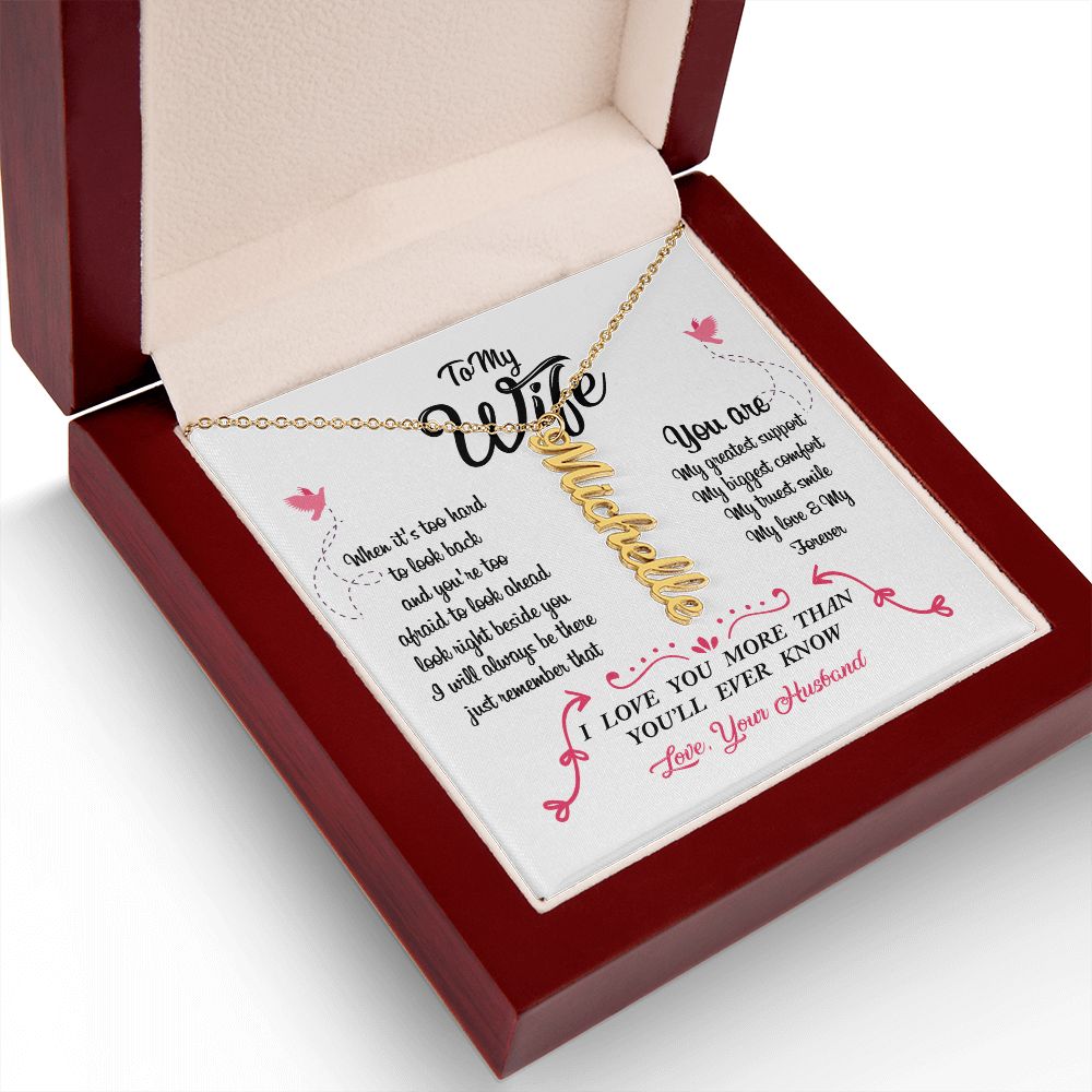 Wife gift "Vertical Name" Necklace (#38)