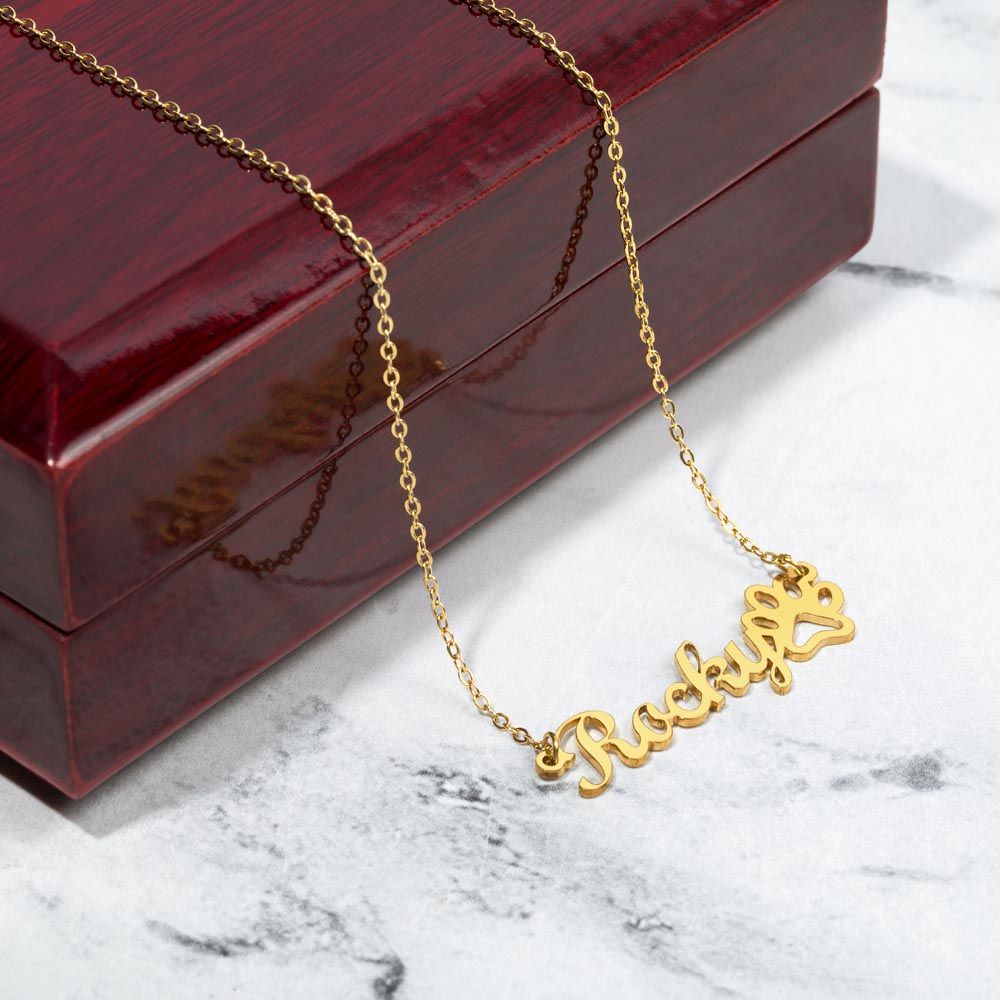 "Paw Print Name" Necklace