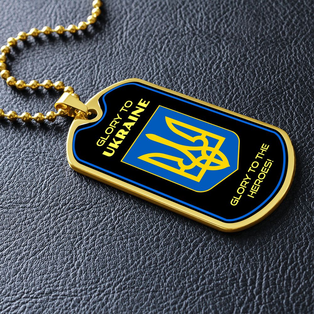 "Glory To Ukraine" Dog Tag Necklace (DT003)
