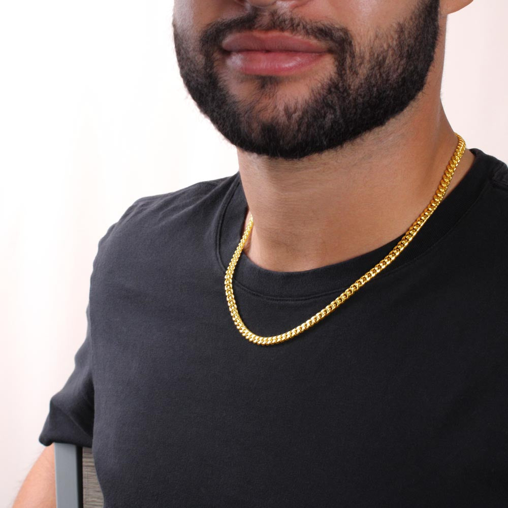 To Son "Be Brave" Cuban Link Chain Necklace