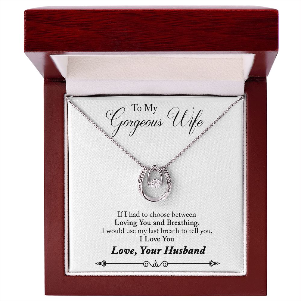 Wife gift "Lucky in Love" Necklace (#2-1)