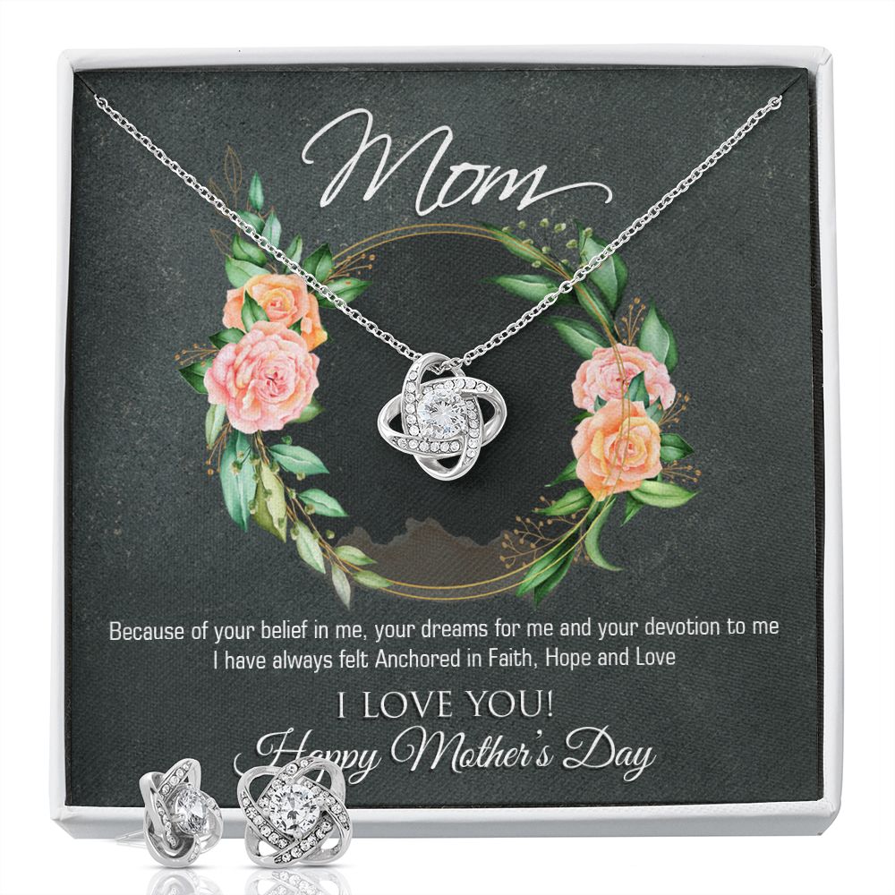 Mother's Day gift "Love Knot" Earring & Necklace Set (#67)