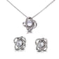 Child to Mother "Love Knot Necklace & Cz Stud Earring" (#31)