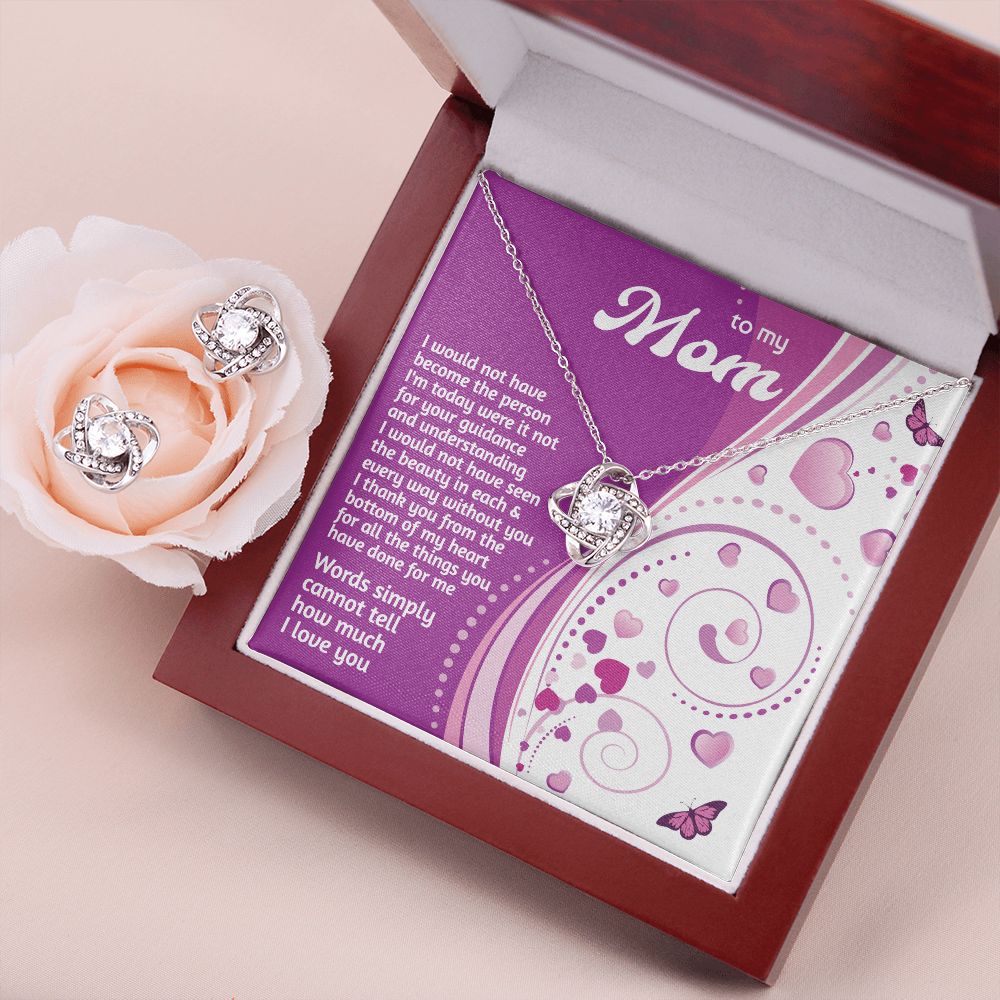 Mother gift "Love Knot" Necklace & Earring Set (#71)