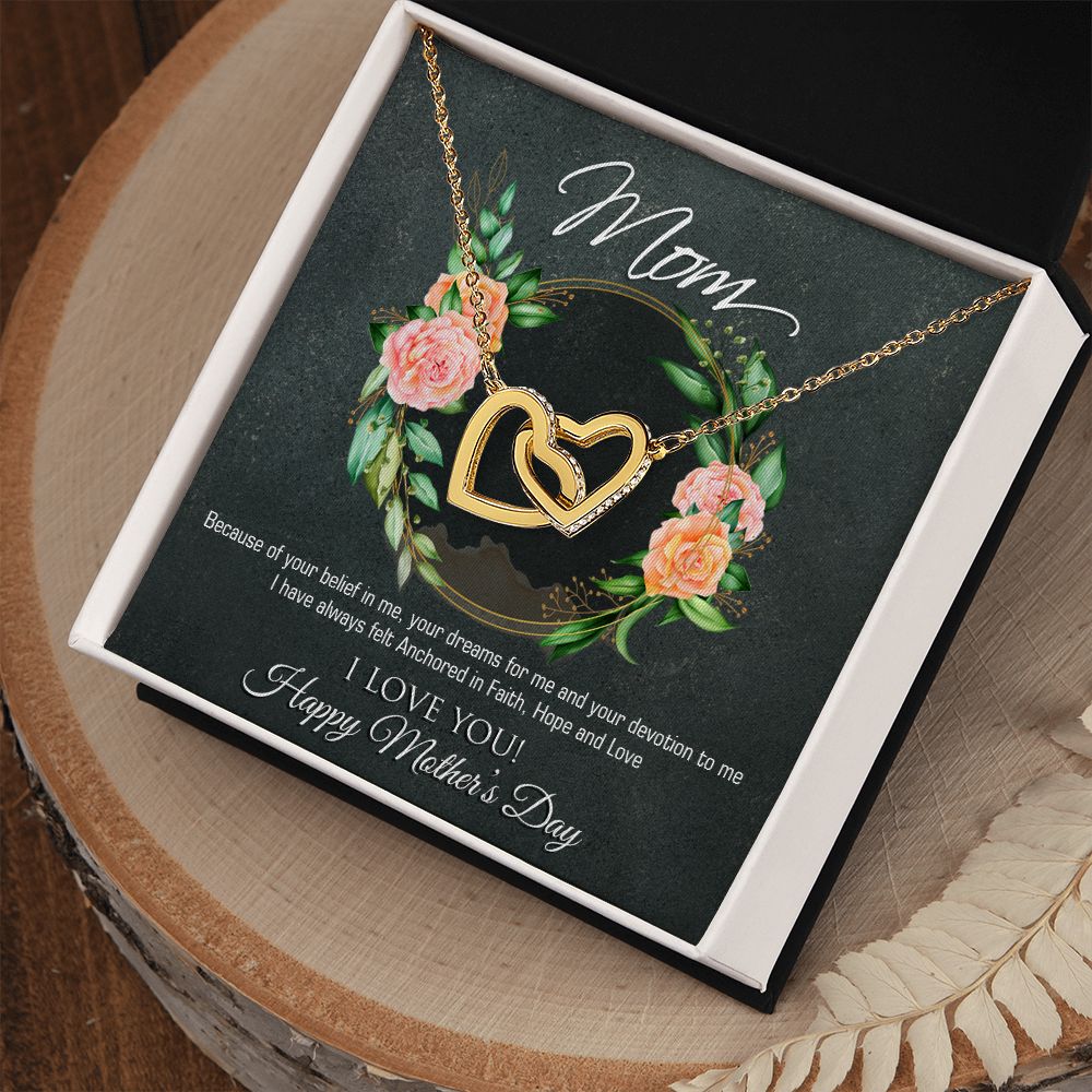 Mother's Day gift "Interlocking Hearts" Necklace (#67)