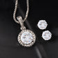 Family to Mother gift "Eternal Hope Necklace & CZ Stud Earrings" (#31)