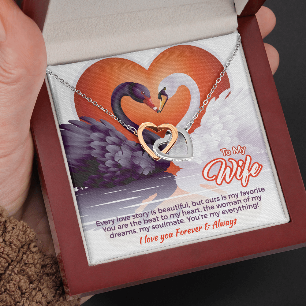 Wife gift "Interlocking Hearts" Necklace (card 59)